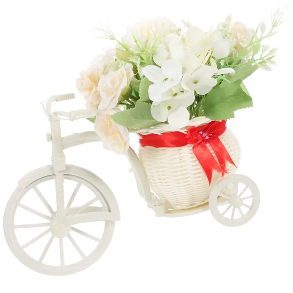 Fiori decorativi Artificial Hydrangea Rose Floral Birthday Decorations Simulazione Adornatura Mini Bike Bonsai Plastica per