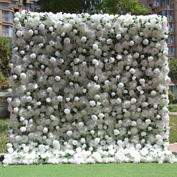 Dekorative Blumen 5d weiße Rosen Blumenwand rollen Vorhangpflanzen Out