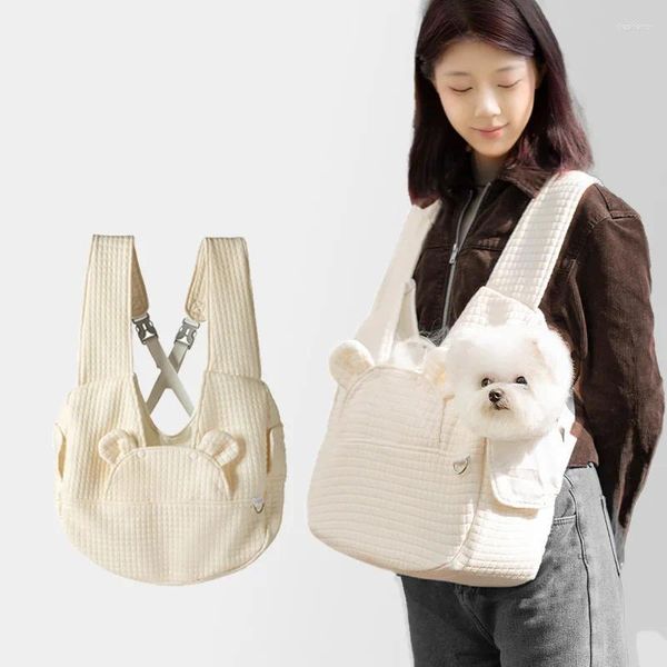 Кошачьи перевозчики Pet Outing Bag Simple Cross Type Four Seasons Универсальный портативная большая мощность регулируемые рюкзаки для щенка