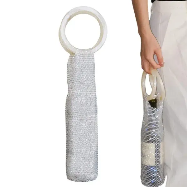 Depolama Çantaları Işıltılı Şarap Tote Yeniden Kullanılabilir Taşıyıcı Çanta Sağlam Tutucu Şişe Düğün Hediyeleri için Koruyucu Seyahat 750ml