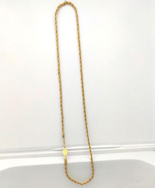 Seilkette Halskette Konnektieren Sie fest fein gelb 18ct Thai Baht GF Gold 3 mm dünn geschnitten Frauen50 cm 20inch8243080