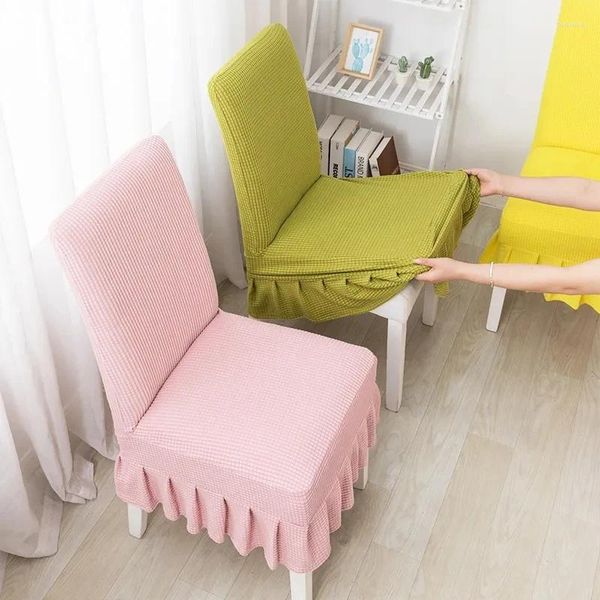 Stuhl Deckt abdecken nordische Stil frische reine Farbe Home Cover Universal Dining Anti-Slip-Slip-Schuhdarsteller Hoch elastisches Einteil