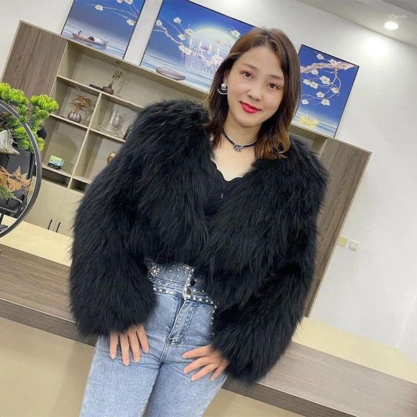Giacche da donna cappotto a maglia casual con vera raccoon edizione coreana Edizione corta Temperamento in stile pelliccia inverno addensato caldo caldo