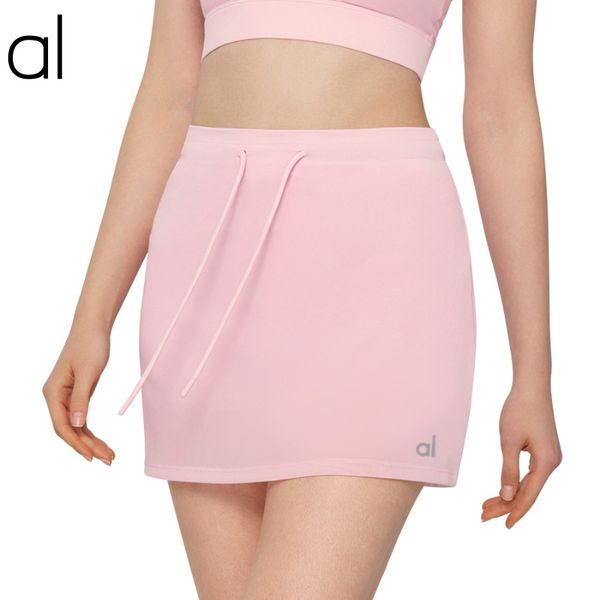 Al-237 ioga saia curta saia de tênis Anti-deslizamento A-line Culottes Borda respirável shorts de fim de semana cor de corrida feminina saias