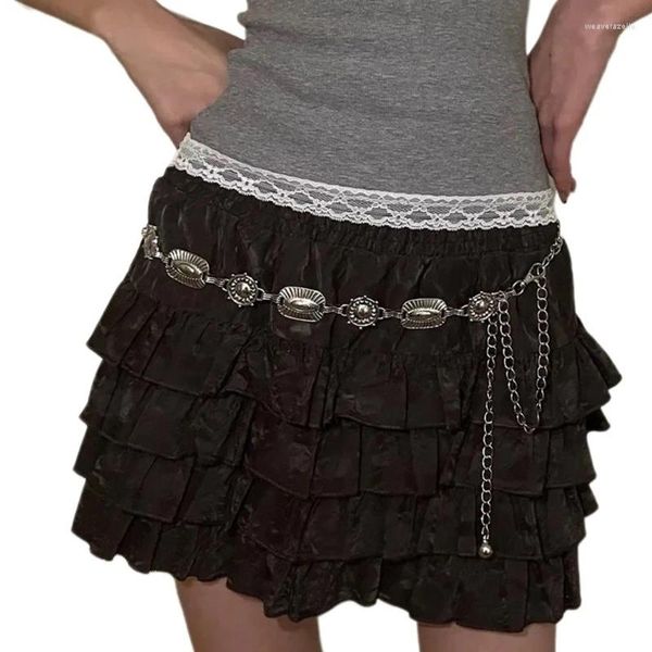 Gürtel Leichte Metall Taille Kette für Frauen Lady Kleidergürtel mit ethnischen Mustern weibliche Proms Partyseil