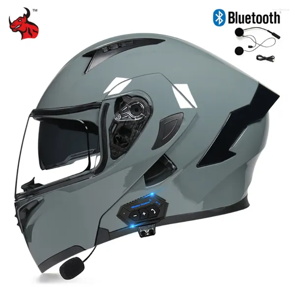 Caschi motociclistici Faccia piena per motociclette per moto elettrico al casco sicuro che trasporta attrezzature per cicli auricolari Bluetooth