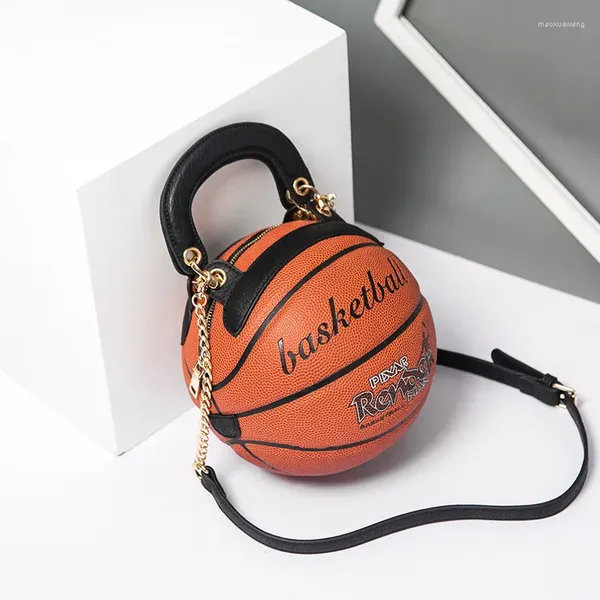 Abendtaschen Ankunft Basketball Form einzigartige Handtasche Unisex Girls Jungen Liebhaber mit Schlangenkette Runde Ball Umhängetasche