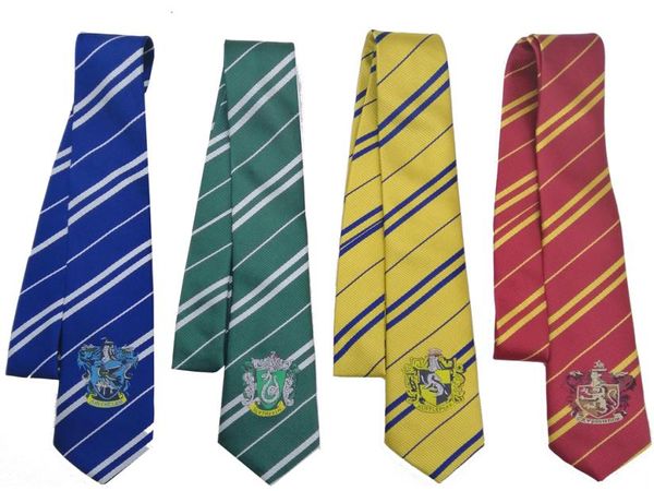 Skinny Tie Cosplay -Kostümzubehör Harry Boys Mädchen schlank schmal gewebter Jacquard Striped Cravata Magic Academy Krawatte3906457