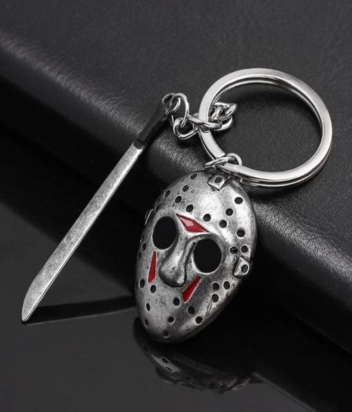 Film Schmuck Keychain Jason Mask Black Freitag die 13. Schlüsselkette Frauen Männer Cosplay Party Accessoires Thanksgiving Geschenke6920504