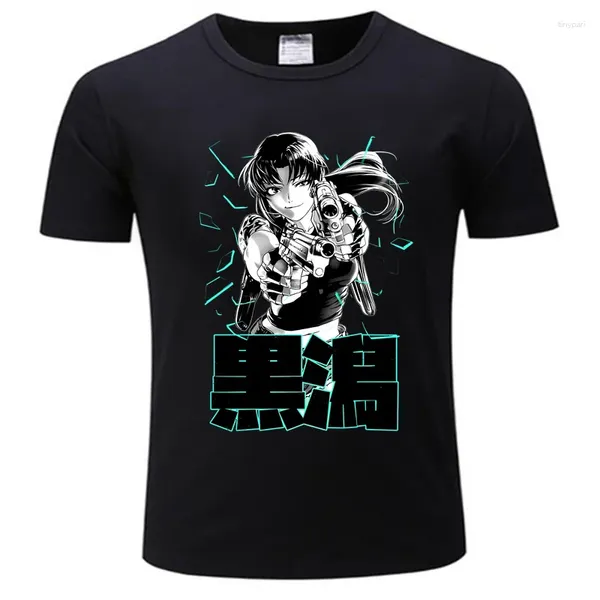 Tanques masculinos Tampas de moda de verão masculino Men Black Lagoon T-Shirt Desnudos Revy (Branco) Cizer clássico Tampas hippie Roupas