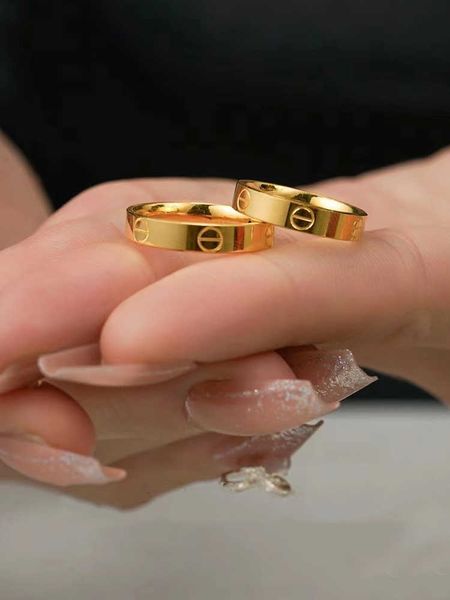 Ernstes Leben Paar Ring Gold Shop Style Matching Imitation Craft für Männer und Frauen Hochzeit Drei mit Wagen Originalringe C Home Home
