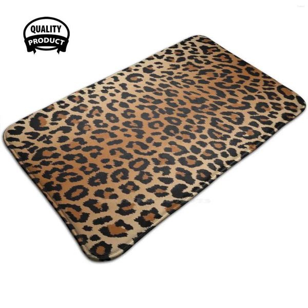 Halılar Kahverengi Leopar / Çita Tekrar Desen Maskesi 3D Yumuşak Slip Slip Mat Rug Halı Ayak Pedi 2024