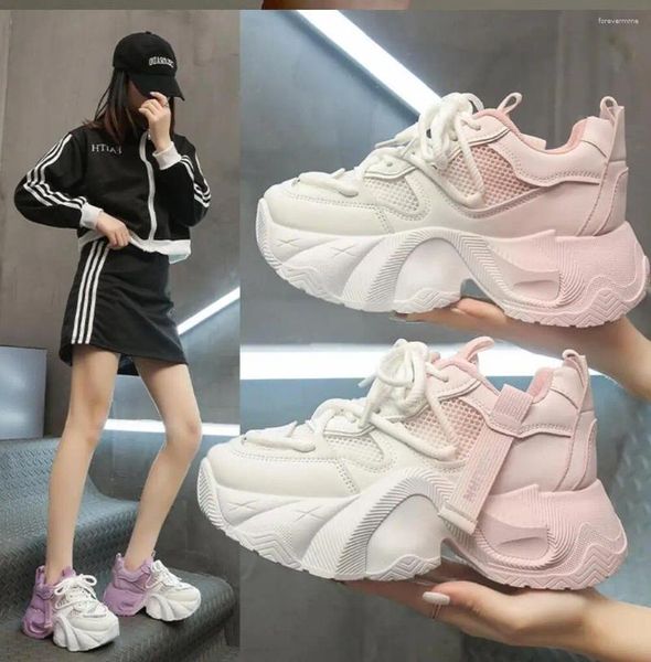 Scarpe casual Donne Traccia allenatori designer CHUNKY Sports High Platform 6cm Fashion Fashion Korean Street All-Match Sneaker