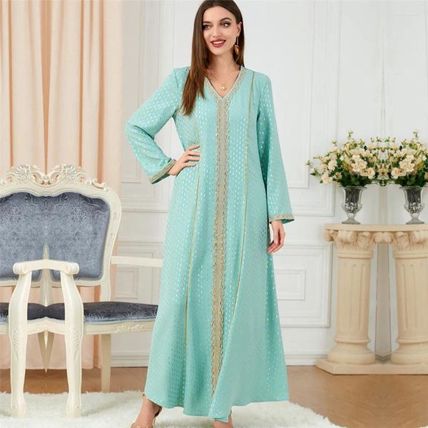 Ethnische Kleidung Mode muslimische Frauen Maxi Kleid Dubai Türkei Kaftan Print Islamische Jalabiya Eid Ramadan Abend Party Kleid Kaftanrobe Arabisch