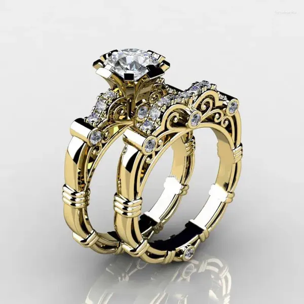 Кластерные кольца Hoyon 2024 Тренд 18K желтого золота