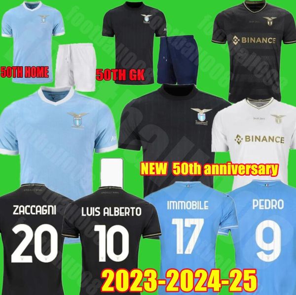 23 24 50 anni Anniversario Maglie da calcio Lazio 50th 2023 2024 Immobile Zaccagni Luis Bastos Sergej Badelj Lucas J.Correa Luis Alberto Lucas Men Kit Kit Shirt Football Shirt