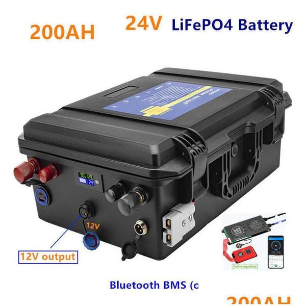 Batterie LifePO4 24 V 200 AH Batteria Fosfato di ferro al litio per caricatore elettronico di consegna in barca DHGXA