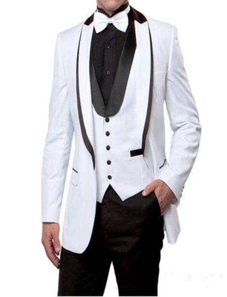 Новый модный дизайн One Button White Groom Tuxedos жених -жених пик отворотов костюмы для мужского свадебного костюма keectpantsvesttie 103032151