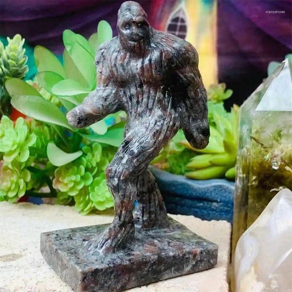 Figurine decorative Yooperlite naturale sasquatch potenti animali intaglio di cristallo in pietra di pietra di pietra dono per casa 1 pcs