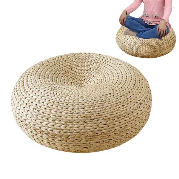 Kissen handgefertigtes Tatami Boden massiver Rundsitz Stuhl Pad Weiche gewebte Meditation Wohnzimmer