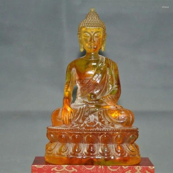 Figurine decorative in Cina Resina artificiale Amber Amber Shakyamuni Mani Buddha Statue