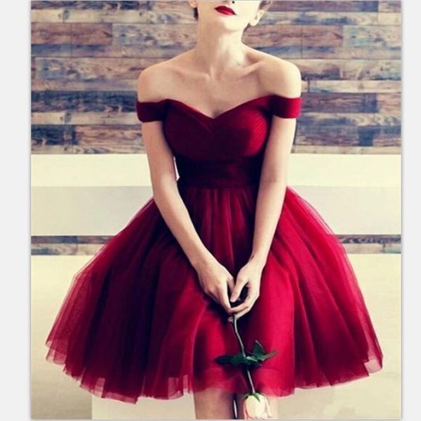 Burgundy Short Bressmaid одевает линию тюля с плеча свадебного платья для вечеринки на молнии на заказ платье на заказ 239