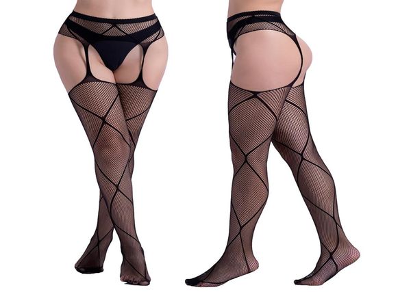 Women Sexy Lingerie Stripe Stockings Elastico trasparente calza nera di pesce calza per coscia per calzati di ricamo collant dropship9482771