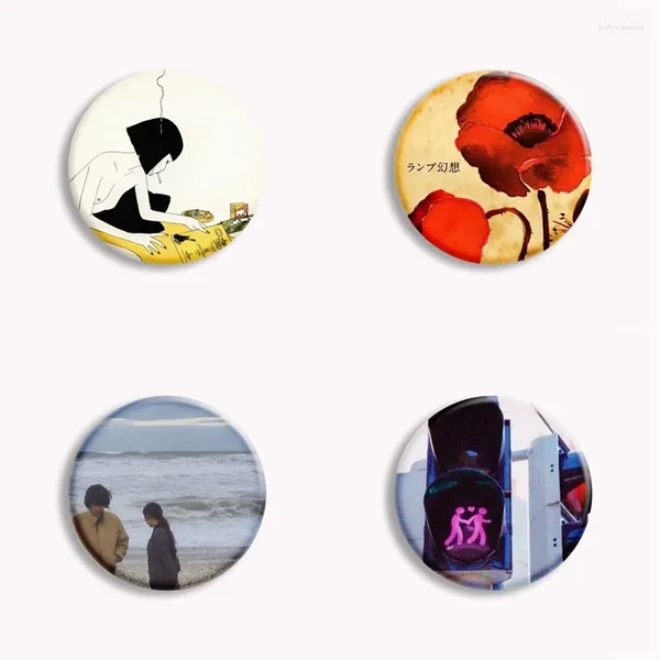 Bandas de lâmpada de broches Gensou para amantes Dream Yume Button Pin Cartoon Creative Broche Music Music Lover Bitge Coat Decor Decoração de amigos Presentes