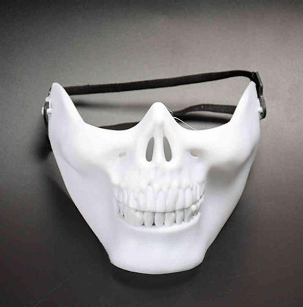 Nuovo Mask CS Hollowen Carnival Gift Skeleton Skeleton Paintball Lower Face Mask Guerriers Maskes Halloween Party M8804529