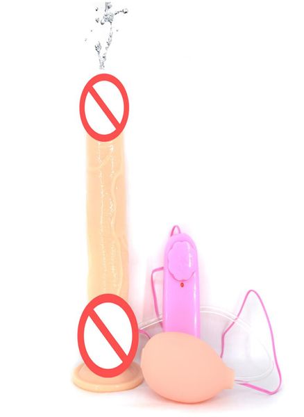 Vibrierende Squirting Dildo Toy mit Sauger Erwachsener Squirt Toy Vibratoren Sexspielzeug für Männer und Frauen Dildos ganze Vibratoren Realist9869567