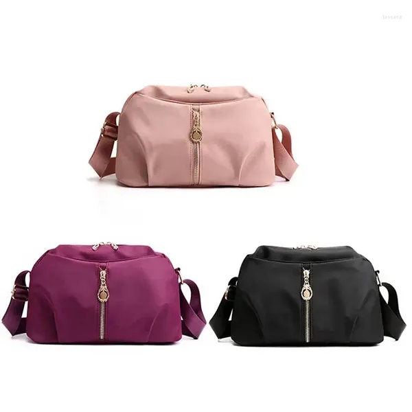 Bolsas de ombro Vintage Mulheres à prova de água Nylon Messenger Bag Crossbody Lady Lady Shell Bolsa Pacote Feminina Zippers