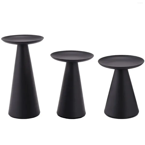 Titulares de velas Candlestick titular 3 PCs preto para a mesa de peças de casamento velas