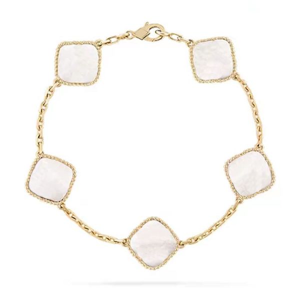 Bracciale designer gioiello trifoglio guscio di agata agata oro e argento pendente bracciale da donna designer designer di gioielli di lusso signore e ragazze della mamma s day