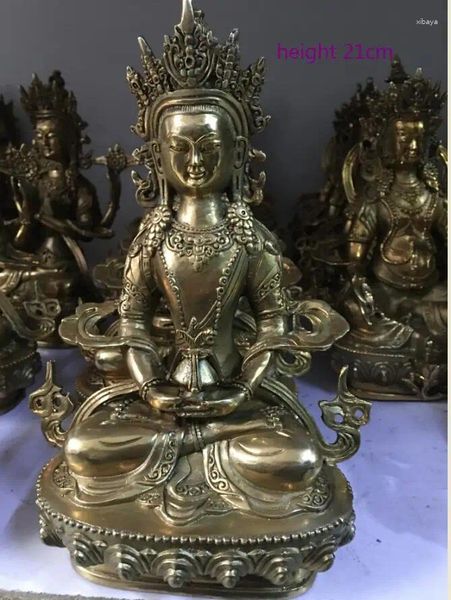 Estatuetas decorativas de bronze tibetano Bronze Vajradhara Buddha estátua 8.4 