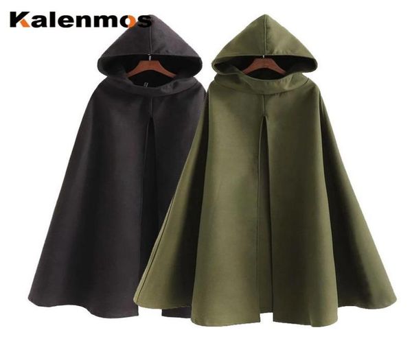 Women039s Wolle Mischung Gothic Cloak Women mittelalterlich Kapuze -Mantel Vintage Cape Long Graben Halloween Cosplay Kostüm Mantel Clo4937677