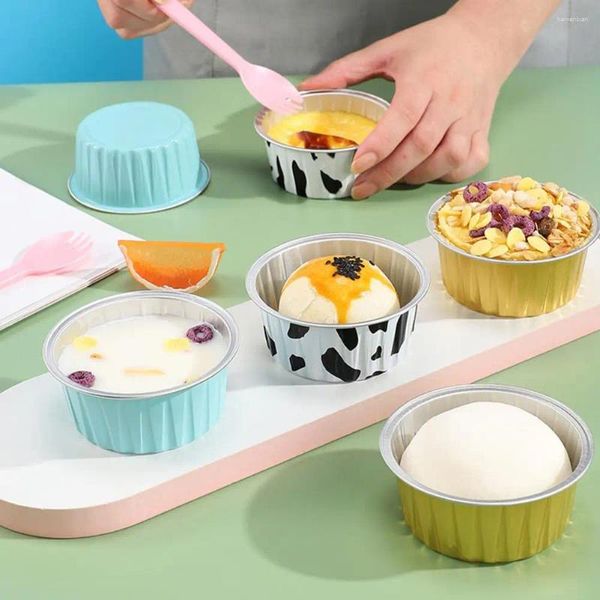 Backformen Einweg -Cupcake -Liner ohne Geruch Aluminium Folie Kuchenbecher hoher temperaturresistent für Käsekuchen
