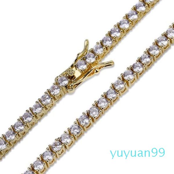 Braccialetti designer Silver Gold Chain Diamond Zircon Fashion Gioielli in acciaio inossidabile per uomini 3 mm 4 mm 5 mm Catene da 8 pollici da 8 pollici da 9 pollici da 9 pollici