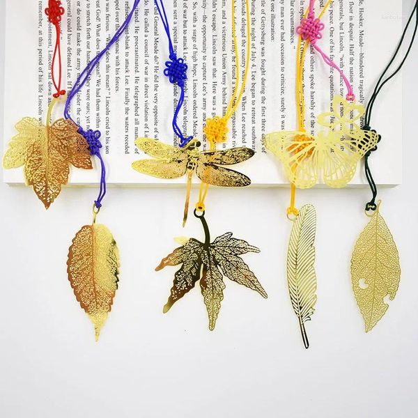 Fashion Golden Leaf Feather for Business Kids Package Beautiful Reading Children 440 Metal Bookmark