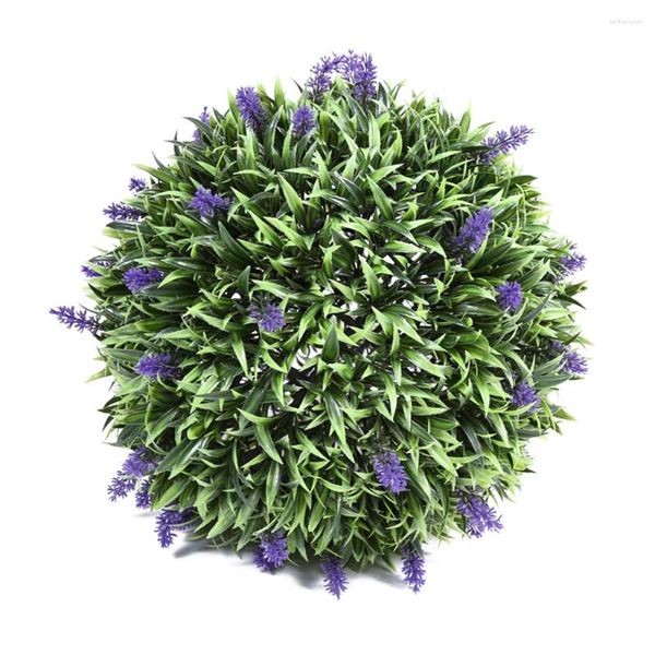 Fiori decorativi 30 cm palla di lavanda artificiale fiore bouquet verde piante finte all'aperto