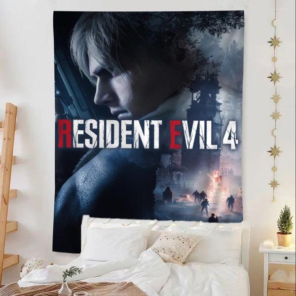 Jogo de tapeçarias R-Residente Leon Kennedy Evil Impresso Grande Parede Tapestry Buda Decoração