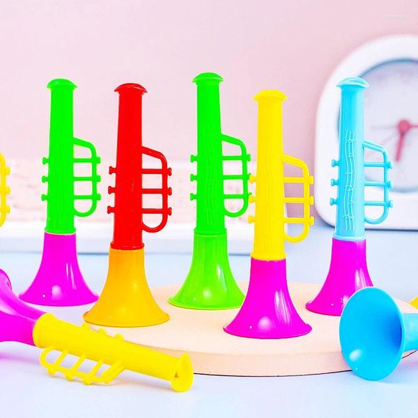 FEVERIÇÃO DE festa 12pc Mini colorido de trompete de trompete Instrumentos musicais infantil Aniversário chá de bebê Toys Brinquedos de Natal Prêmios de Carnaval