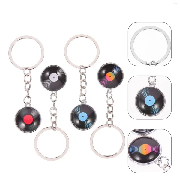 Keecheins Simple Classical Style Vinyl Record Retro Fonograph Dome Glass Keyring Music Lovers Regali all'ingrosso