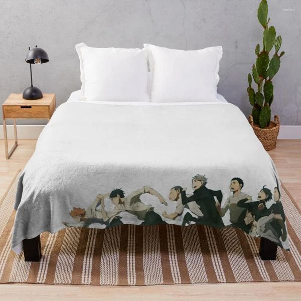 Одеяла Хайкьюу персонажи, управляющие броском одеяла каваии