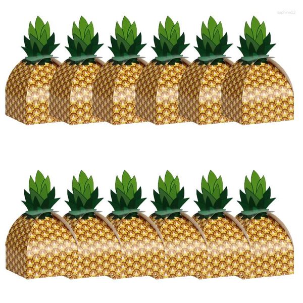 Hediye Sargısı 5/10 PCS Yaz Tropikal Partisi için Ananas Şeker Kutuları Luau Hawaiian Doğum Günü Dekoru Düğün Ambalaj Kutusu Çantası Tedarik