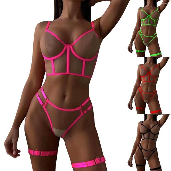 Costumi da bagno femminile donne sexy lingerie trasparente corsetti scintillanti di giarrettiera per biancheria intima in bikini