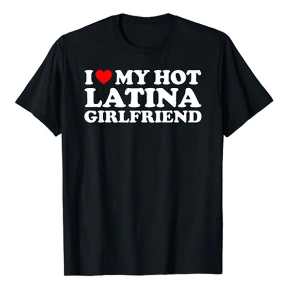 Eu amo minha namorada latina I Heart My Latina GF T-shirt Combinando casais de namorados Tee Tops Bloups Short Bloups Gifts 240429