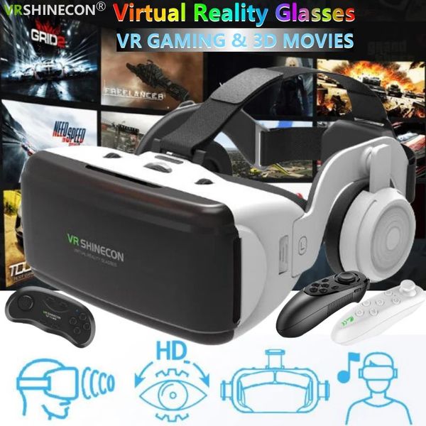 G06E Virtual Reality VR Glasses IMAX HD 3D Google Cardboard Box Headset estéreo para Android PhoneSupport gamepad 240506