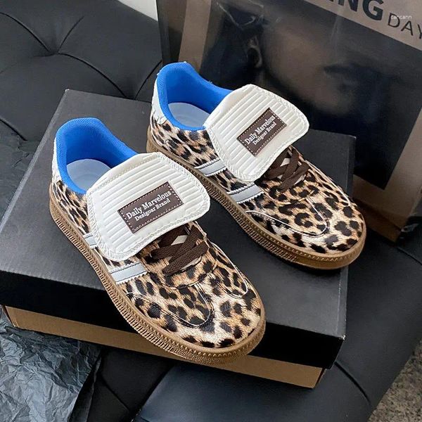 Freizeitschuhe 2024 Trend Leopardendruck Sneakers Frauen Mode Frauenplattform Sport niedrig komfortable vulkanisierte Frau