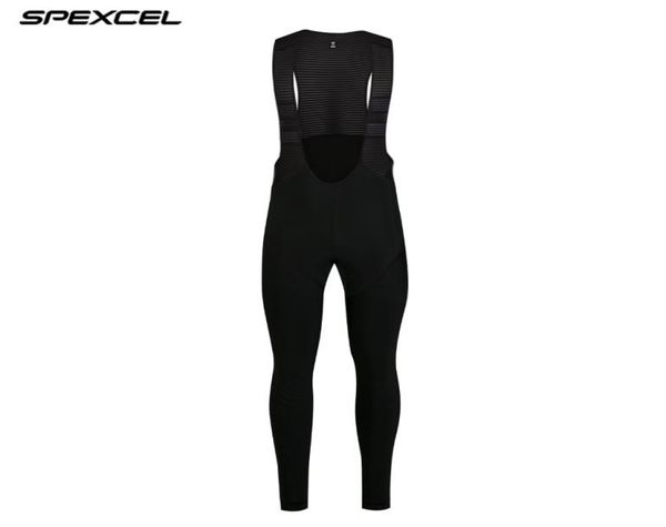 Spexcel Pro Race Cycling -Strumpfhose Hochdichte Pad Winter gebürstete Stoff DWR Wasserschutzbehandlung Bib Pant mit Rücken KET9222099