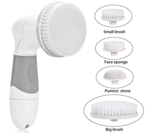 4 em 1 limpador facial elétrico Limpeza profunda Cuidado com a pele Removedor de pregos de lavagem de arbustos Massageador Facos Esfoliadores Brushes5408533